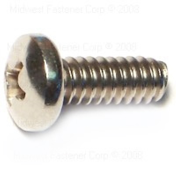 MIDWEST FASTENER 07111 Machine Screw, #10-24 Thread, 1/2 in L, Coarse Thread, Pan Head, Phillips Drive, Stainless Steel - 1