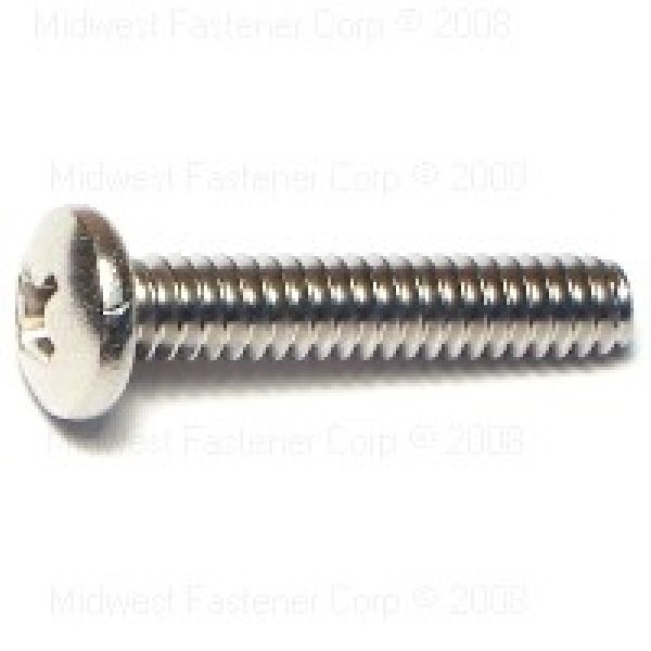MIDWEST FASTENER 07114 Machine Screw, #10-24 Thread, 1 in L, Coarse Thread, Pan Head, Phillips Drive, Stainless Steel - 1