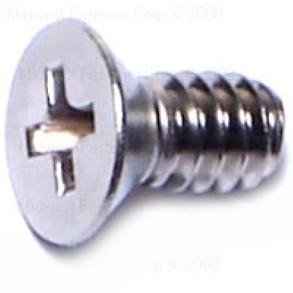 MIDWEST FASTENER 07180 Machine Screw, #10-24 Thread, 3/8 in L, Coarse Thread, Flat Head, Phillips Drive, Stainless Steel - 1