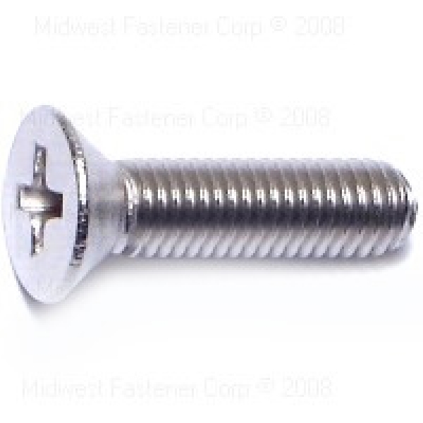 MIDWEST FASTENER 07193 Machine Screw, #10-32 Thread, 3/4 in L, Fine Thread, Flat Head, Phillips Drive, Stainless Steel - 1