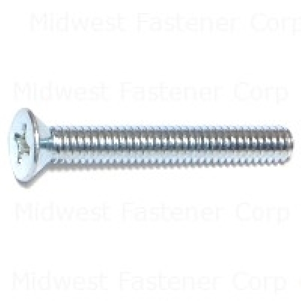 MIDWEST FASTENER 07276 Machine Screw, #8-32 Thread, 1-1/4 in L, Coarse Thread, Flat Head, Phillips Drive, Zinc, 100 PK - 1