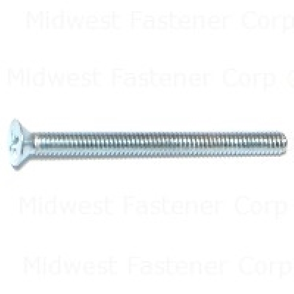 MIDWEST FASTENER 07278 Machine Screw, #8-32 Thread, 2 in L, Coarse Thread, Flat Head, Phillips Drive, Zinc, 100 PK - 1