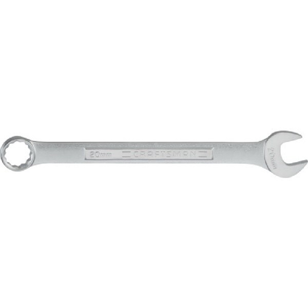 CMMT42937 Combination Wrench, Metric, 20 mm Head, 10-1/4 in L, 12-Point, Alloy Steel, Nickel Chrome-Plated