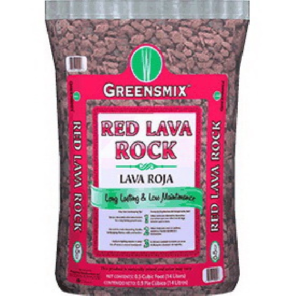 Greensmix WGM10002 Lava Rock, Red, 0.5 cu-ft - 1