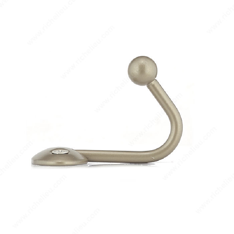 Richelieu BP89221184 Utility Hook, 1-9/16 in W, Metal, Matte Nickel, 22 lb, 1-13/16 in Projection - 3