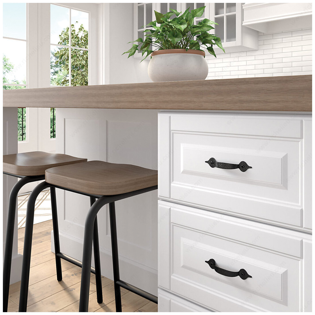 Richelieu BP205790 Cabinet Pull, 130 mm L Handle, 31/32 in H Handle, 25 mm Projection, Metal, Black - 2