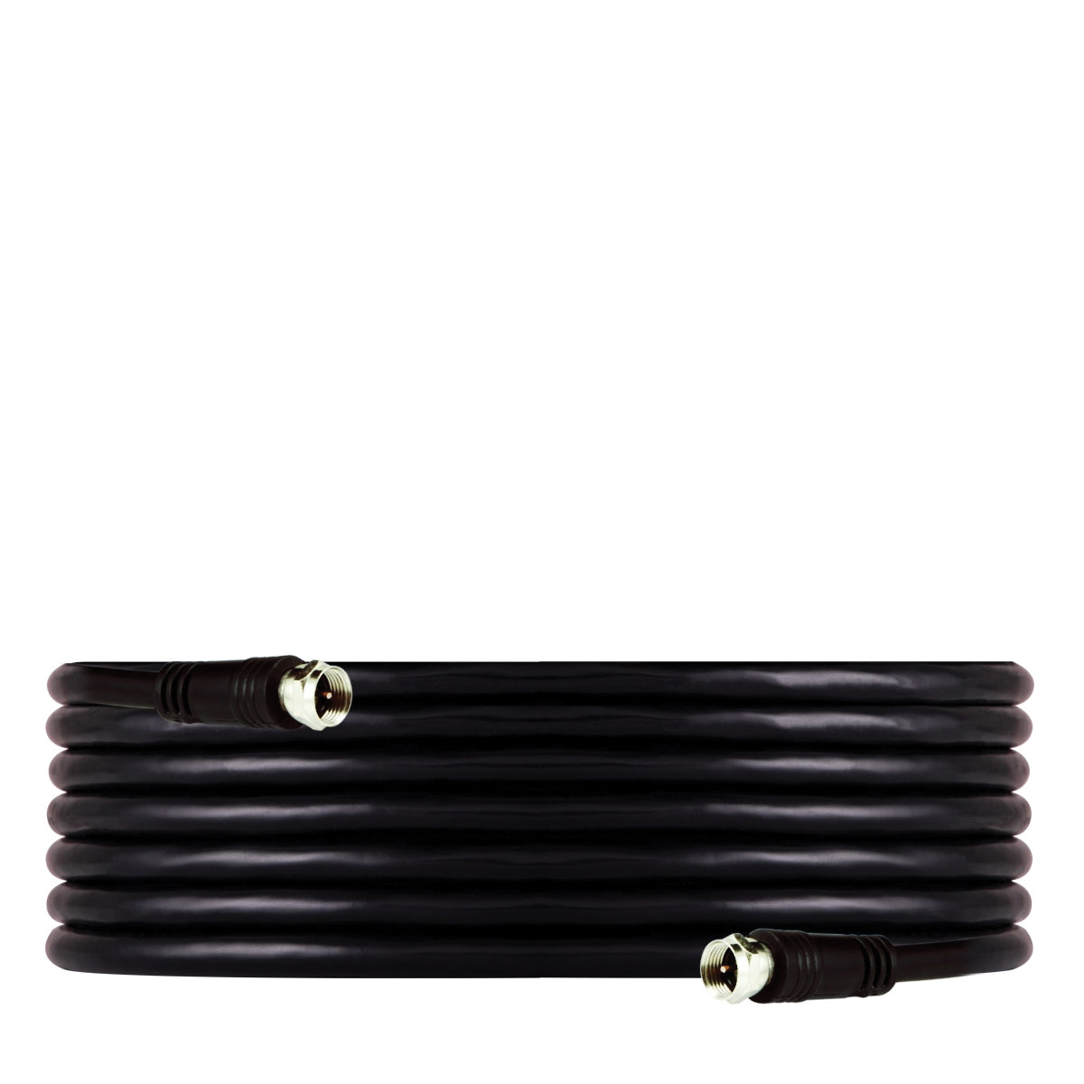 GE 33598 Coaxial Video Cable, F-Type, Female, Black Sheath, 25 ft L