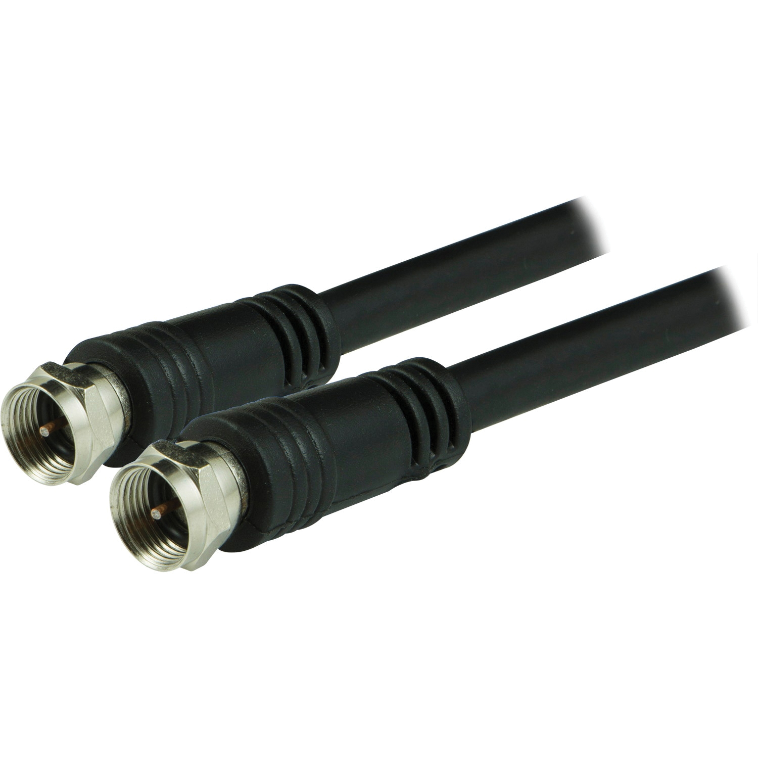 GE 33598 Coaxial Video Cable, F-Type, Female, Black Sheath, 25 ft L