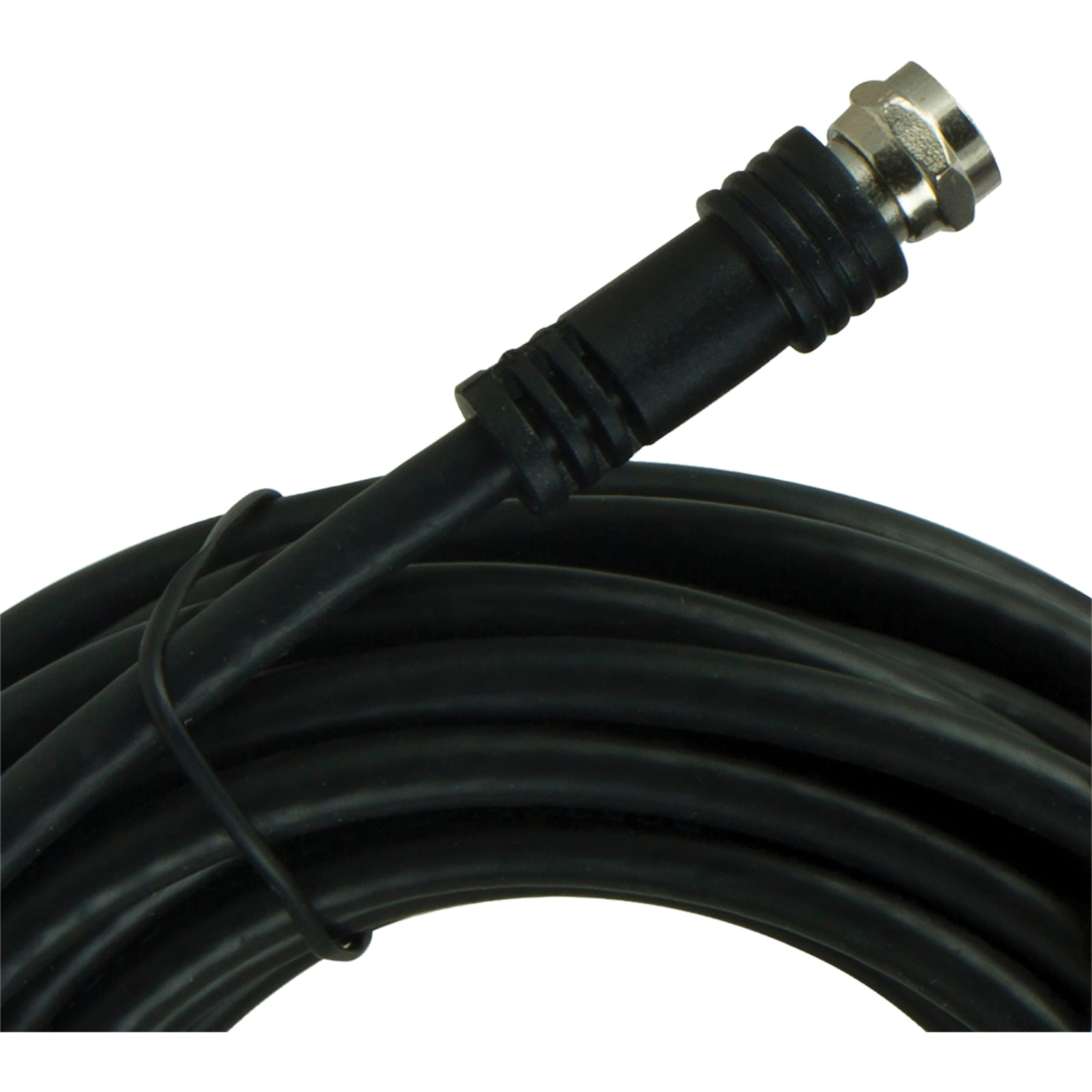 GE 33598 Coaxial Video Cable, F-Type, Female, Black Sheath, 25 ft L