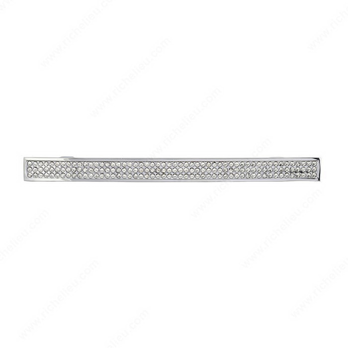 Richelieu BP123412814001 Cabinet Pull, 7-3/32 in L Handle, 9/16 in H Handle, 1-1/16 in Projection, Crystal/Glass/Metal - 2