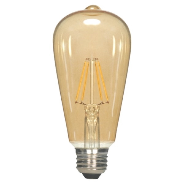 Satco S9578 Signature LED Bulb, Decorative, ST19 Lamp, 40 W Equivalent, E26 Lamp Base, Dimmable, Clear, Warm White Light