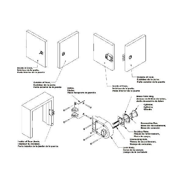 First Watch Security Signature Series 1120 Deadbolt, Steel/Zinc, Polished Brass, 1-3/8 to 2-1/4 in Thick Door
