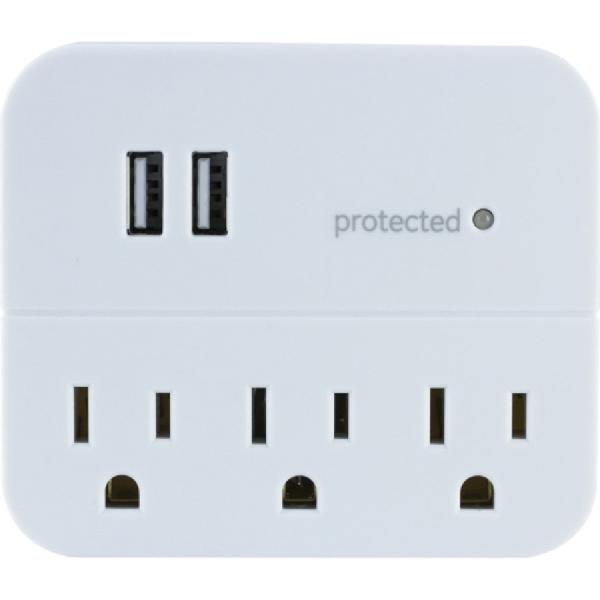 GE 14512 Surge Protector, 1 A, 3 -Outlet, 560 J Energy, W