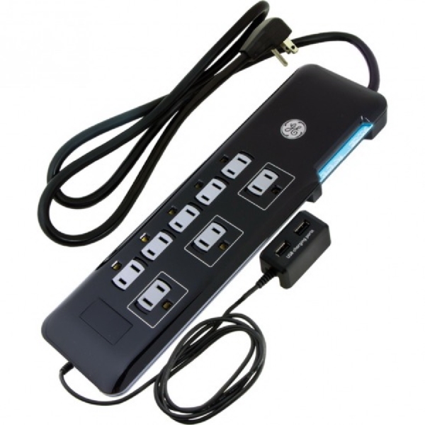 GE 34117 Surge Protector, 15 A, 8 -Outlet, 2160 J Energy, Black