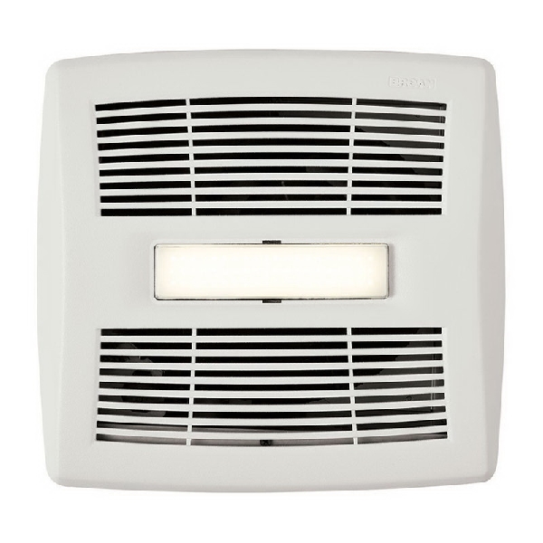 Broan InVent AE80L Bathroom Exhaust Fan, 9-1/4 in L, 10 in W, 0.5 A, 120 V, 1-Speed, 80 cfm Air, White