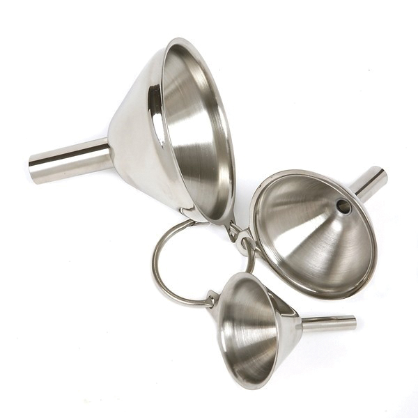 Funnel, 1/4, 3/8, 1/2 in Spout, Stainless Steel - 2