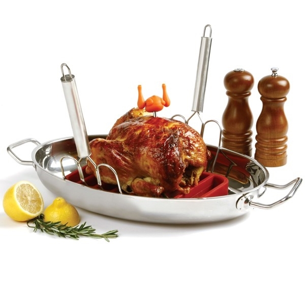 Norpro 840 Turkey Lifter Set, 1/4 in Dia, 4 in W, 10 in H, Stainless Steel - 2