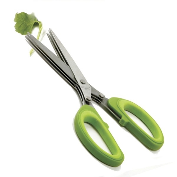 Norpro 1537 Herb Scissor with Blade Cleaner, 4 in L Blade, Stainless Steel Blade, Silicon Handle, Dishwasher Safe: Yes - 4