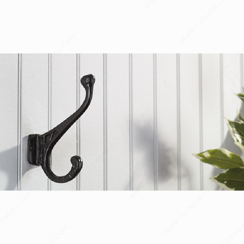 Richelieu 92344BAG Hook, 27/32 in W, Iron, Matte, 22 lb, 3-9/32 in Projection - 4
