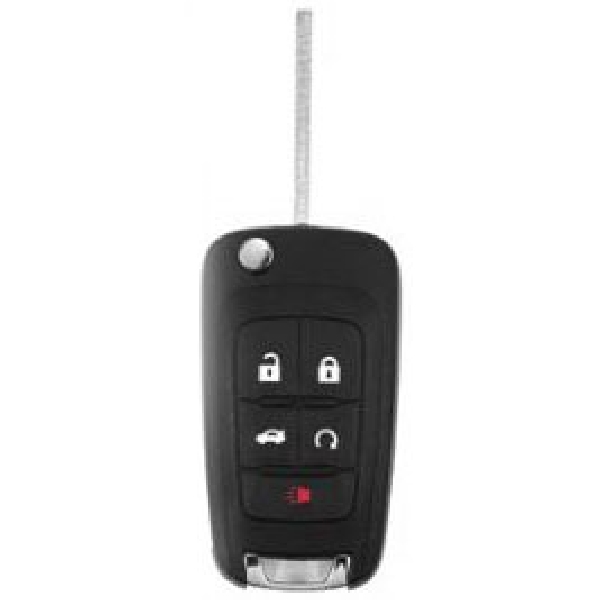 18GM710 Chip Flip Key, 5-Button, Brass/Plastic, Black