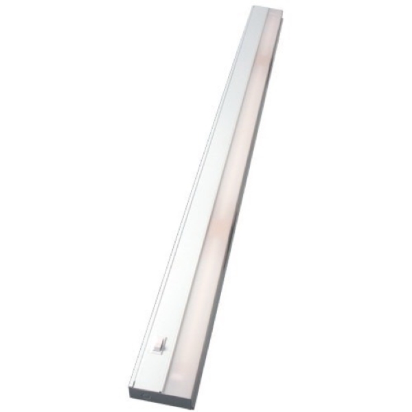 GE 10143 Under Cabinet Light Fixture, 120 VAC, 28 W, 3-Lamp, Fluorescent Lamp, 3000 K Color Temp, Steel Fixture
