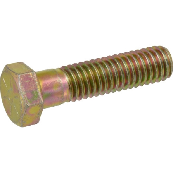HILLMAN 220376 Hex Cap Screw, 3/4 in Thread, 2-1/2 in OAL, 8 Grade, Steel, Yellow Dichromate, Coarse Thread