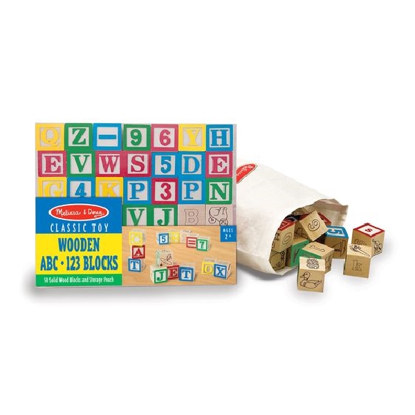Melissa & Doug 1900 ABC/123 Blocks, 2 to 4 years, Wood