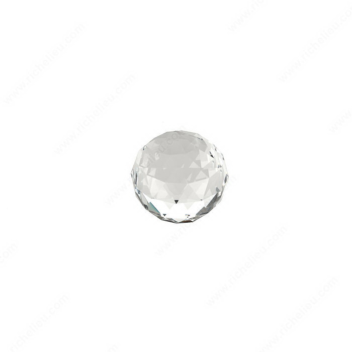 Richelieu BP87373014011 Cabinet Knob, 1-17/32 in Projection, Contemporary, 1-3/16 in Dia, Crystal/Metal - 2