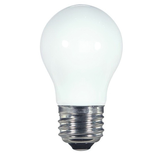 Satco S9151 LED Bulb, General Purpose, A15 Lamp, E26 Lamp Base, Frosted, Warm White Light, 2700 K Color Temp