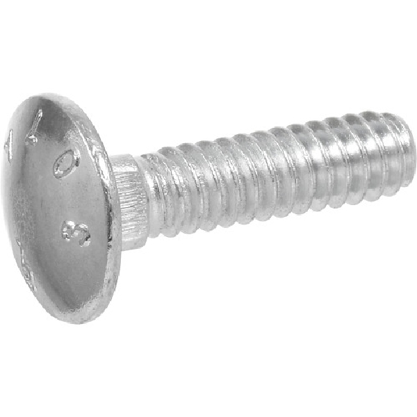 240108 Carriage Bolt, 5/16 in Thread, Coarse Thread, 3-1/2 in OAL, Zinc-Plated