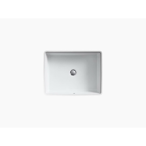 Kohler Verticyl Series K-2882-0 Undermount Bathroom Sink, Rectangular Basin, 19-13/16 in OAW, 6-3/4 in OAH, White - 3