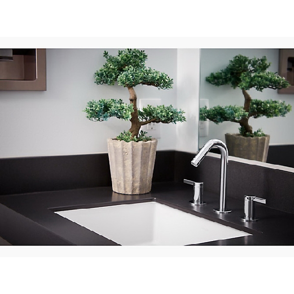 Kohler Verticyl Series K-2882-0 Undermount Bathroom Sink, Rectangular Basin, 19-13/16 in OAW, 6-3/4 in OAH, White - 4