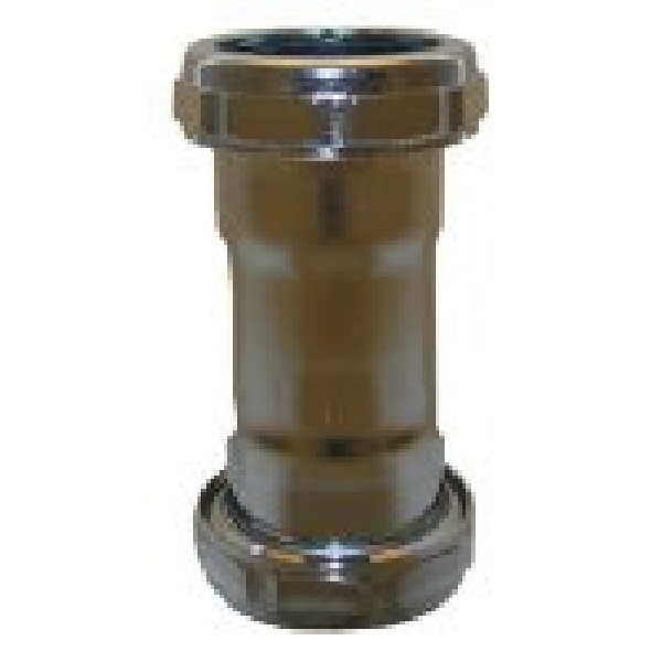 Lasco 03-3873 Pipe Coupling, 1-1/2 in, Slip Joint, Brass, Chrome