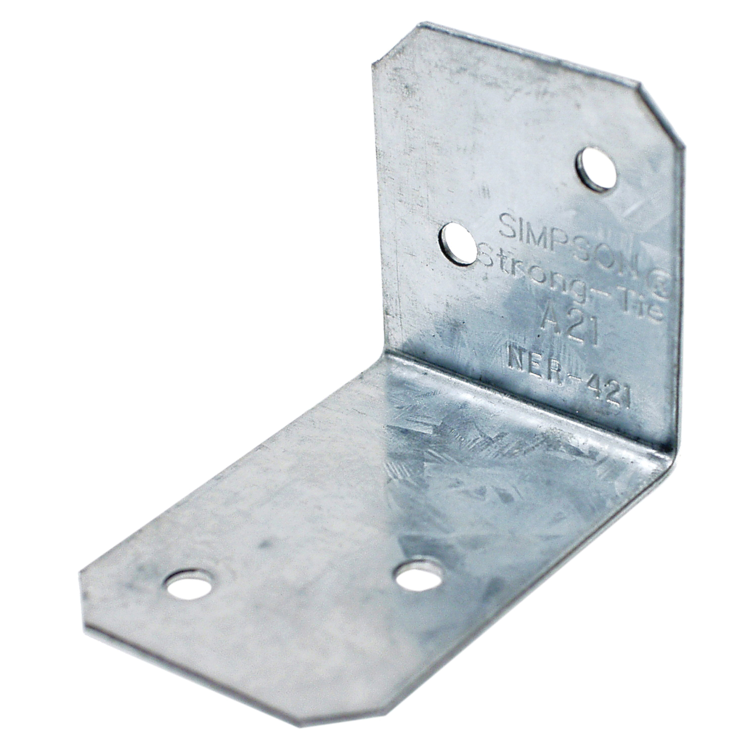 A21 Angle, 2 in W, 1-1/2 in D, 1-3/8 in H, Steel, Galvanized