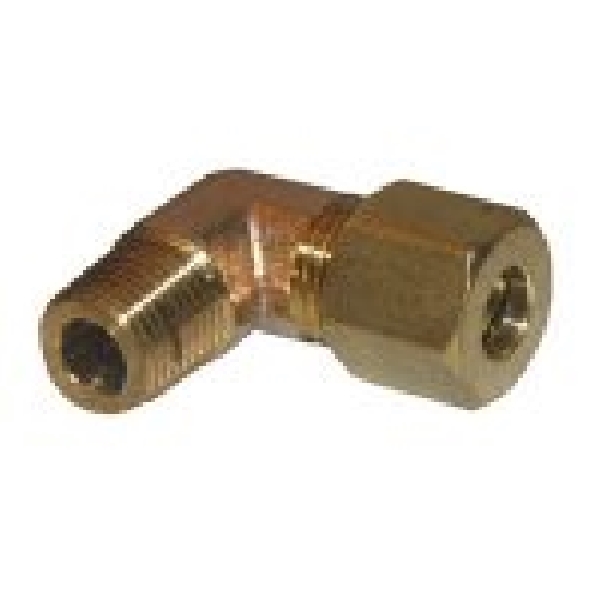 Lasco 17-6908U Pipe Elbow, 1/4 x 1/8 in, Compression x MIP, Brass, 400 psi Pressure
