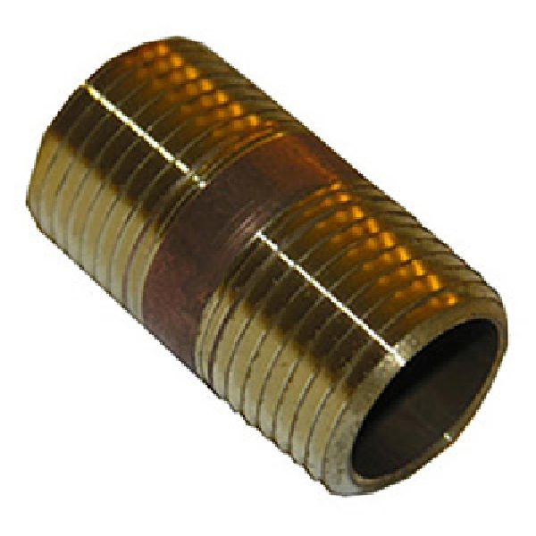 LASCO 26-2110 Pipe Nipple, 1/8 in, Brass, SCH 40 Schedule, 150 psi Pressure, 3-1/2 in L - 1