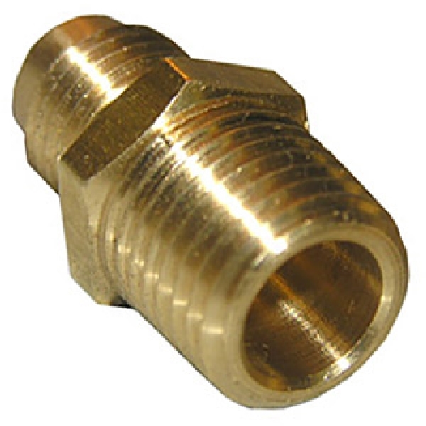 Lasco 17-4802 Pipe Adapter, 3/16 x 1/8 in, Male Flare x MIP, Brass, 2800 psi Pressure