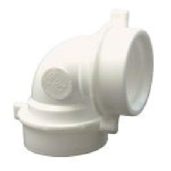 Lasco 03-4261 Pipe Elbow, 1-1/2 in, Slip-Joint, 90 deg Angle, PVC, White