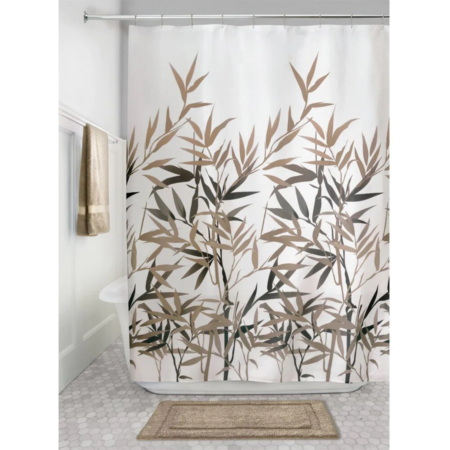 iDESIGN 36522 Shower Curtain, 72 in L, 72 in W, Black/Tan - 3