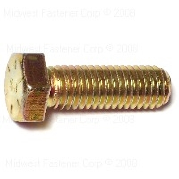 Midwest Fastener 00723 Hex Cap Screw, 1/2-13 Thread, 1-1/2 in OAL, 8 Grade, Steel, Zinc, SAE Measuring, Coarse Thread
