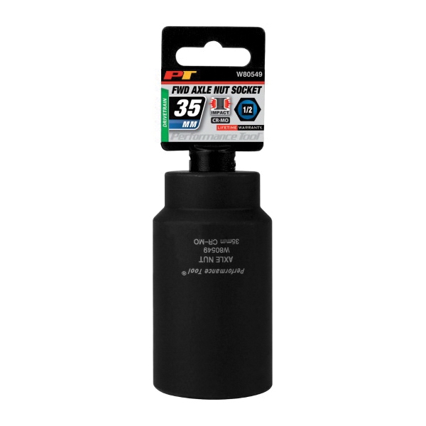 Performance Tool W80549 Axle Nut Socket, 1/2 in Drive, 6-Point, Chrome Molybdenum Alloy Steel - 2