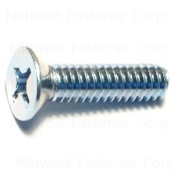MIDWEST FASTENER 07307 Machine Screw, 1/4-20 Thread, 1 in L, Coarse Thread, Flat Head, Phillips Drive, Zinc, 100 PK - 1