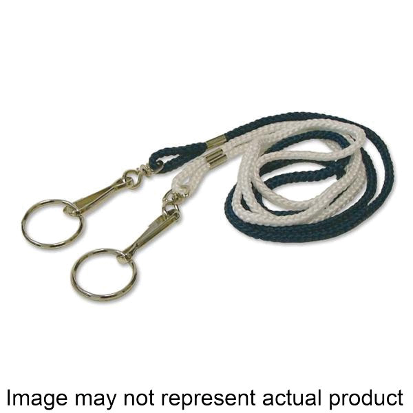 2GO KB356-BKT Rope Lanyard with Clip-On Split Ring, 36 in L, Polyester, Black/Blue/Red/White, Hook/Split Ring End - 1