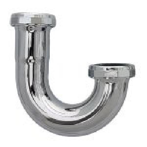 Lasco 03-3507 Captive Nut J-Bend, 1-1/2 in, Slip Joint, Brass, Chrome