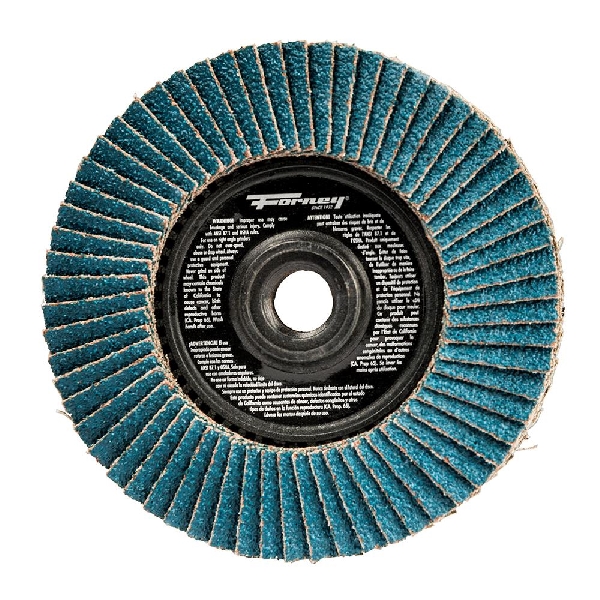 Forney 71925 Flap Disc, 4-1/2 in Dia, 5/8-11 in Arbor, 40/40 Grit, Coarse, Zirconia Abrasive - 3