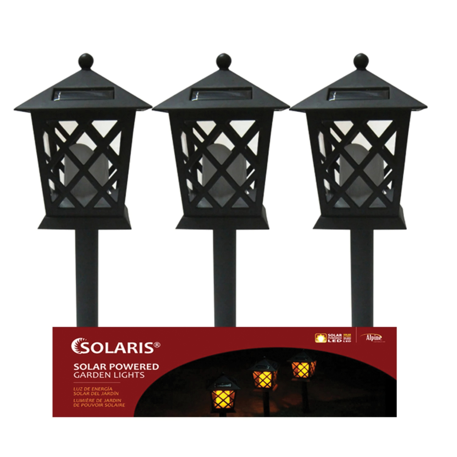 Alpine SCC338BB Solar Garden Stake, Lantern, LED Lamp