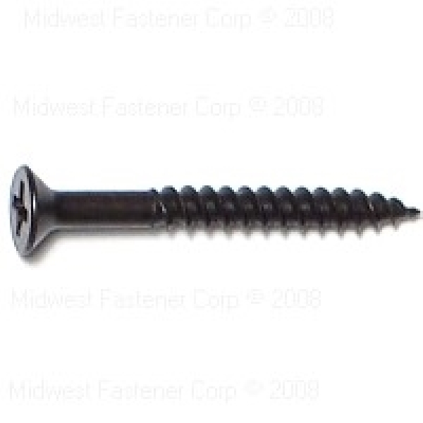 02631 Screw, #6-13 Thread, 1-1/4 in L, Coarse, Twinfast Thread, Flat Head, Phillips Drive, Sharp Point
