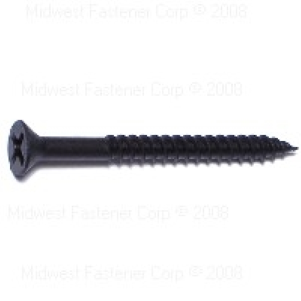 02632 Screw, #6-13 Thread, 1-1/2 in L, Coarse, Twinfast Thread, Flat Head, Phillips Drive, Sharp Point