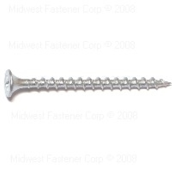 07909 Deck Screw, #6-8 Thread, 2 in L, #2 Drive Size, Steel, Coarse Thread, Bugle Head, Phillips Drive, Dacrotized, 168 PK
