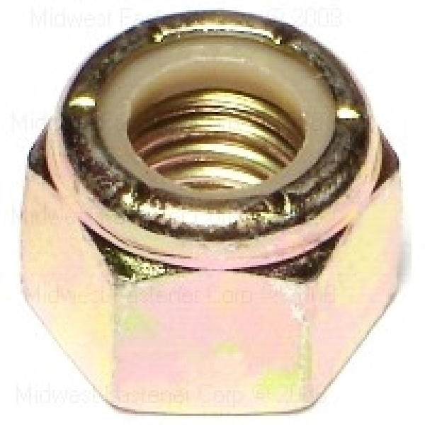 08209 Lock Nut, Coarse Thread, 1/2-13 Thread, Steel, Yellow Zinc, 8 Grade